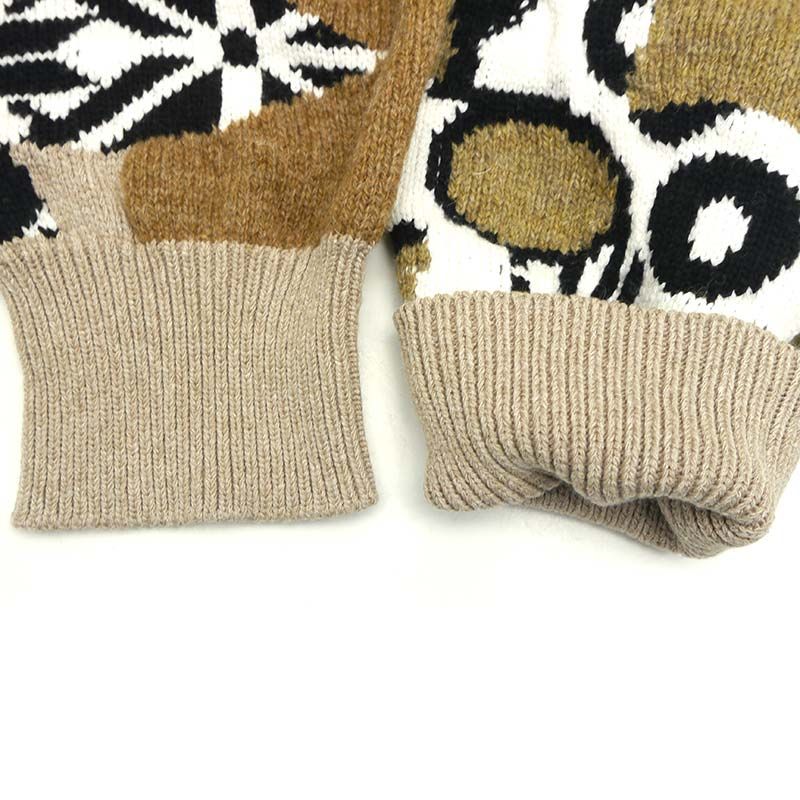 Louis Vuitton Fair Isle Patchwork Crewneck Knit M Beige