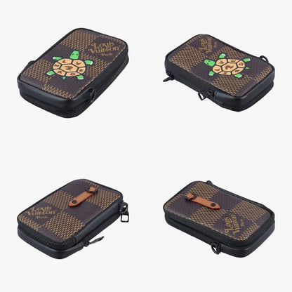 Louis Vuitton Nigo Collaboration Double Phone Pouch Ebène Damier Giant N40377 IC