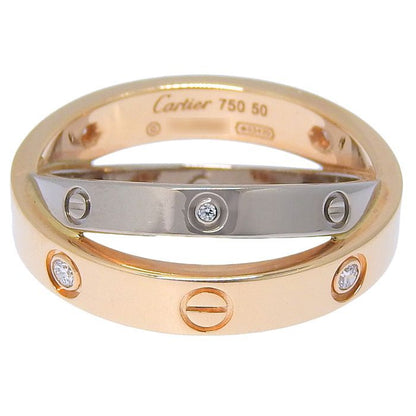 Cartier Be Love 6P Diamond Ring 18K Pink Gold 18K White Gold 750 Pink Gold