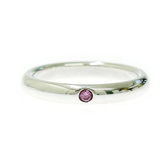 Tiffany & Co Silver Pink Sapphire Stacking Band Ring 2.5 g 925