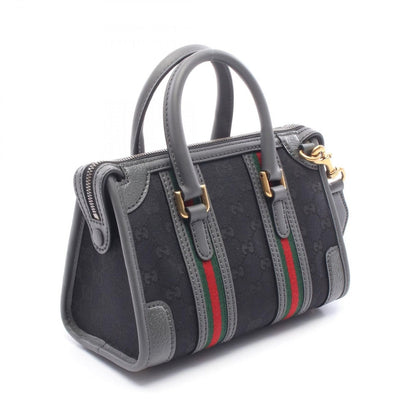 Gucci Handbag Ophidia GG Canvas Black Gray Sherry Line — view 2
