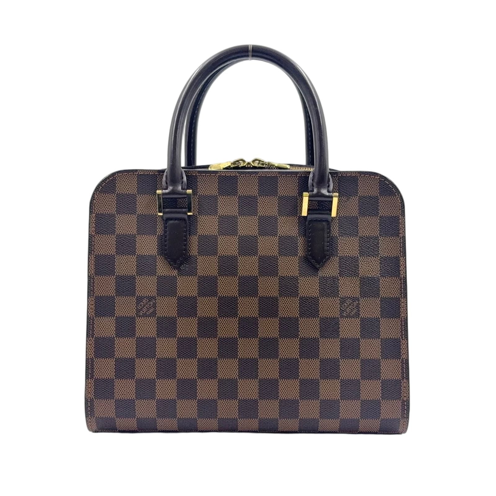 Louis Vuitton Triana Damier Ebene Leather Brown Handbag Gold
