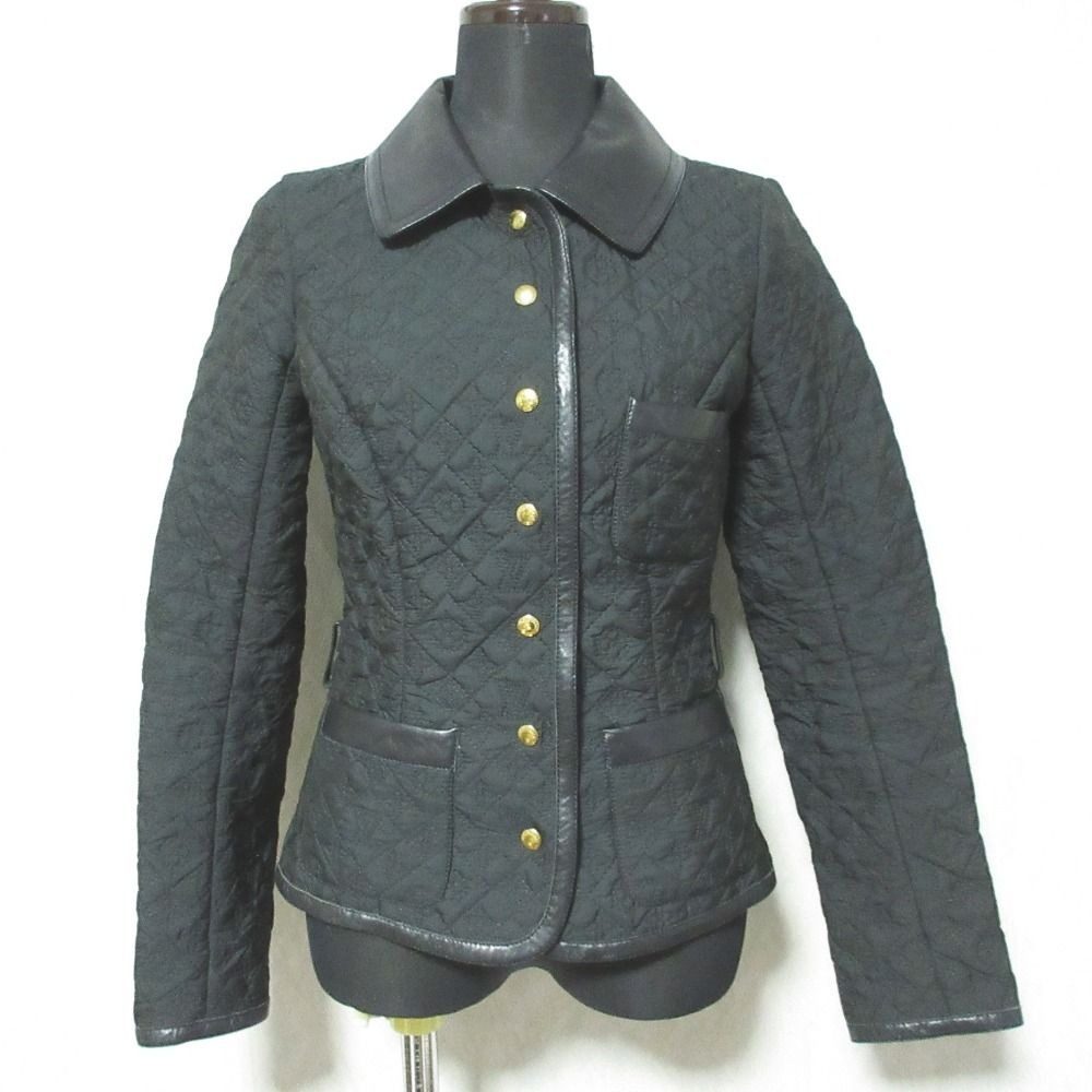 Louis Vuitton Leather Switch Monogram Quilted Jacket 34 Black