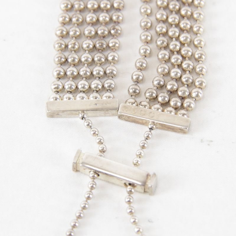 Gucci Ball Chain 5strands Bracelet Silver 925 Ladies Accessory Silver