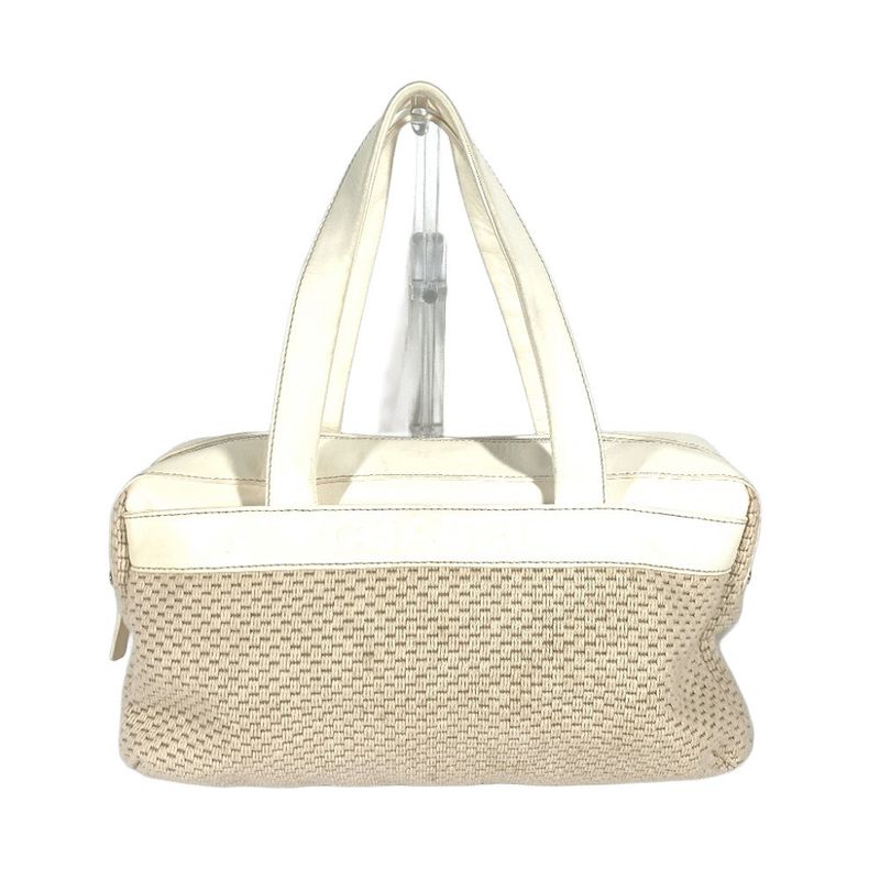Chanel Handbag CC Coco Logo Leather / Canvas Beige