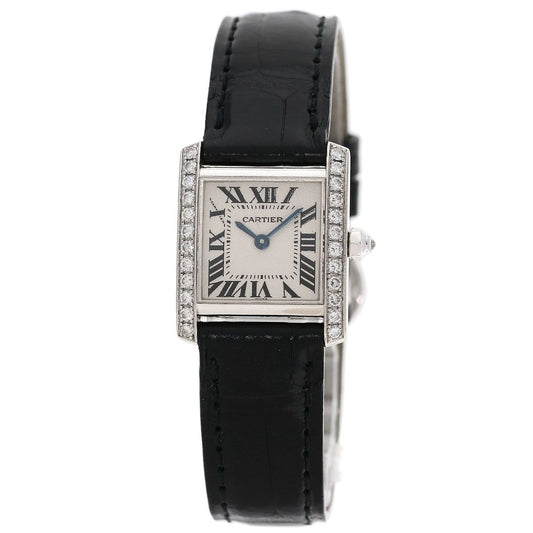 Cartier Tank Francaise SM Diamond Bezel Watch 18K White Gold