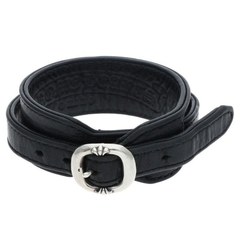 Chrome Hearts RR Tiny Buckle Rock'n'roll Leather Bracelet