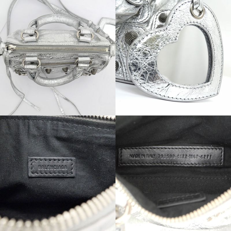 Balenciaga Luca Gol Nano 792599 Metallic Silver - 2WAY Handbag Shoulder