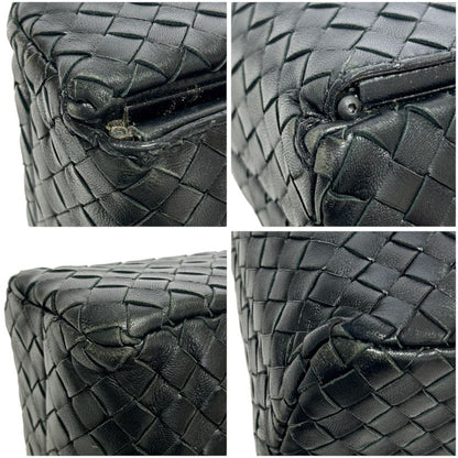 Bottega Veneta One Shoulder Bag Intrecciato Leather Black Gusset Soho Hobo