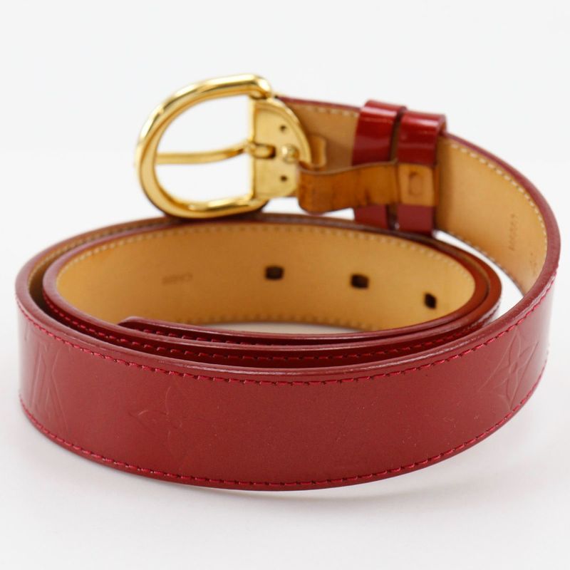 Louis Vuitton Santure M6980 Monogram Vernis Pomme D'amour Red Ca4181 Ladies Belt