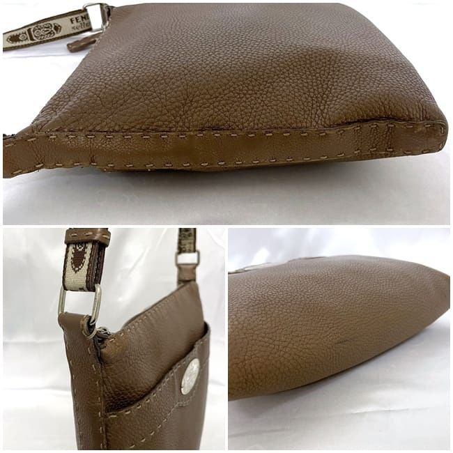 Fendi Shoulder Bag Brown Selleria 8bt092