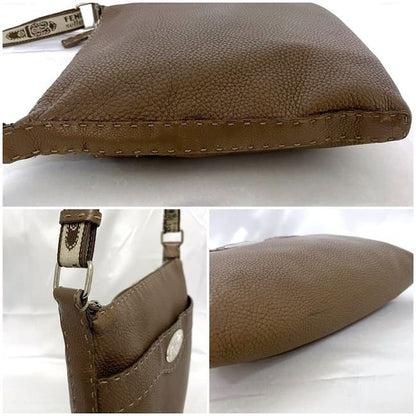 Fendi Shoulder Bag Brown Selleria 8bt092