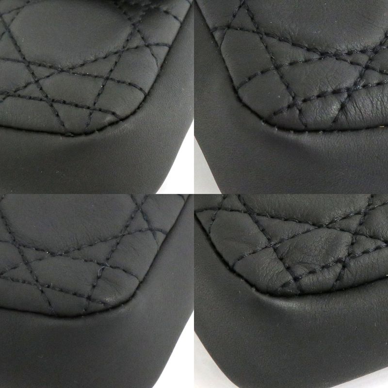 Dior Chain Bag Black Silver Hardware New Rock Canaju Leather Black