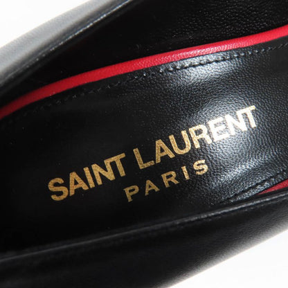 Saint Laurent Paris 480093 Pointed Toe Leather Pumps Black 36.5 Made In Italy