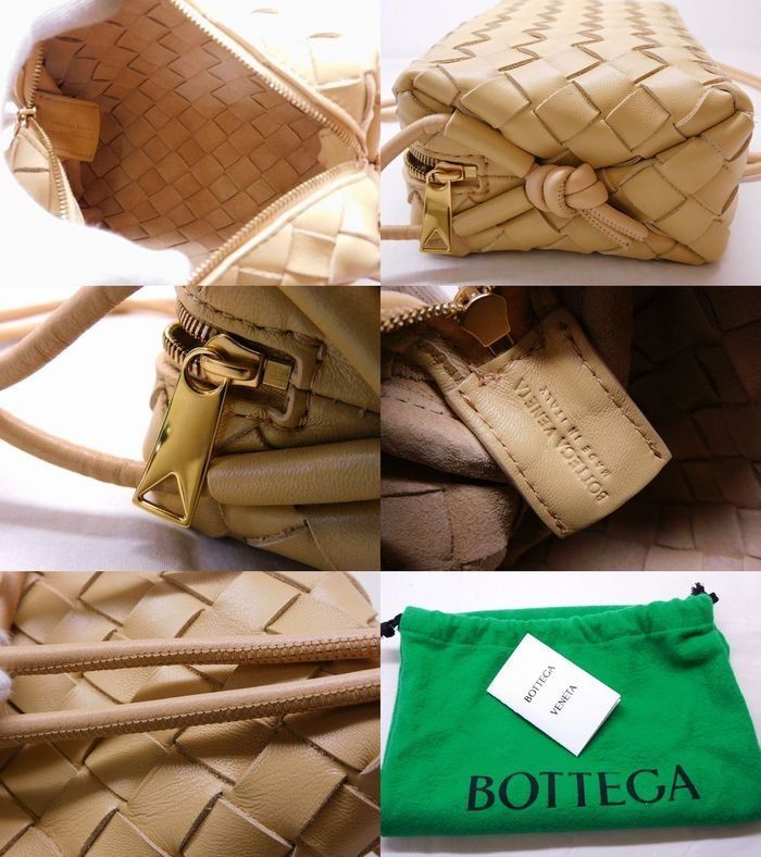 Pretty Bottega Veneta - Mini Loop Camera Bag 680254 Leather Beige Shoulder Bag