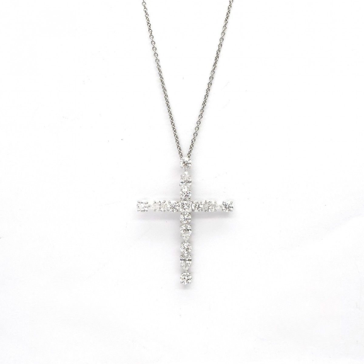 Harry Winston Madonna Cross Pendant Symbols by Necklace Choker Silver HW