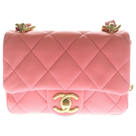 Chanel Mini Quilted Pink Lambskin Shoulder Bag Gold