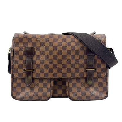 Louis Vuitton Broadway Damier Ebene Leather Brown Shoulder Bag Gold