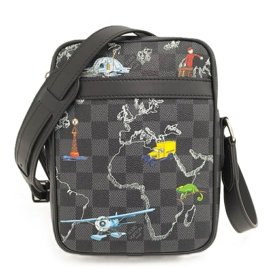 Louis Vuitton Danube PM NM Shoulder Bag Damier Graphite Map