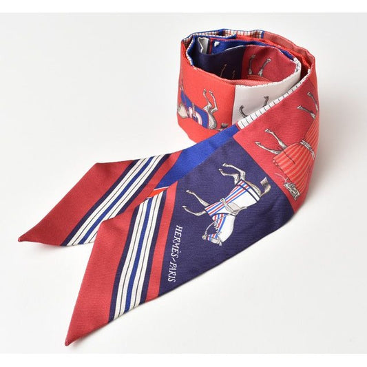 Hermes Tulley Scarf Silk Twill Horse Motif