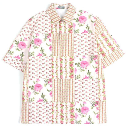 Dior Homme 293 C517 A5679 100% Cotton Floral Print Short Sleeve Pink 38