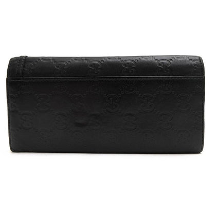 Gucci Long Wallet Women Leather Black GG Horsebit — view 2