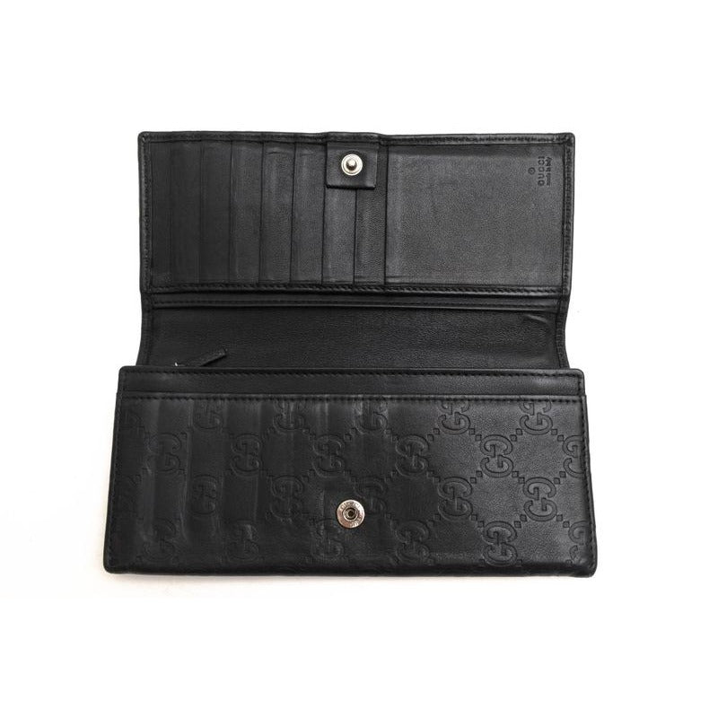 Gucci Long Wallet Women Leather Black GG Horsebit — view 5