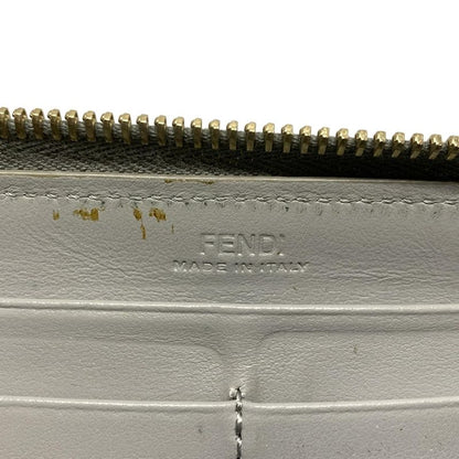 Fendi Long Wallet Zip Around Wallet 8m0299 Ivory And Multi Round Zipper/multi-st