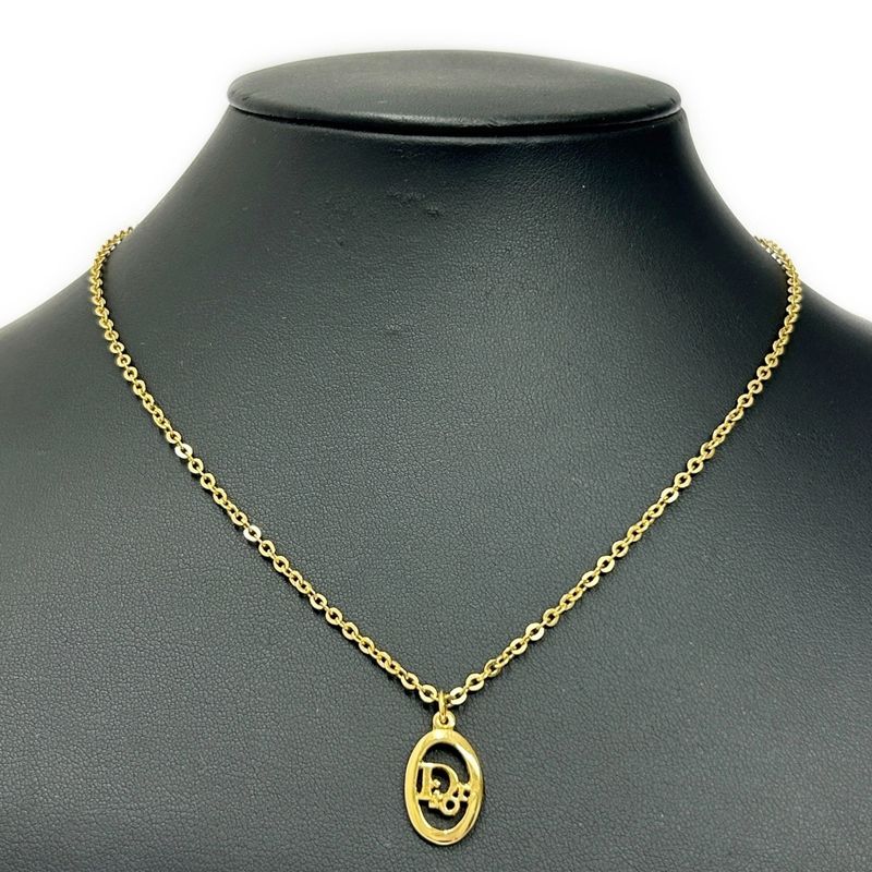 Christian Dior GP Dior Logo Oval Necklace Women's Gold 363000 Necklace
