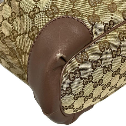 Gucci Handbag Sookie GG Pattern 247902 Beige Dark Brown And Purple Leather