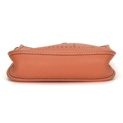 Hermes Shoulder Bag Evelyn TPM Togo Salmon Pink Red Silver Hardware □Q Engraved