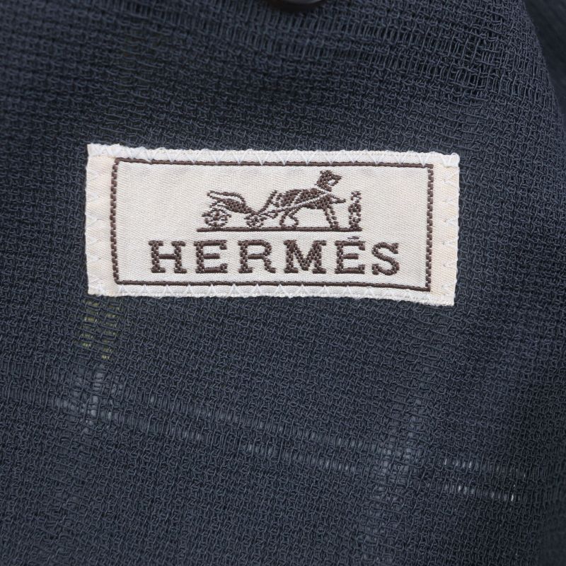 Hermes 100% Wool Checked Single Summer Jacket Ancon Tailored Jacket Gray 58