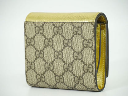 Authentic Gucci GG Marmont GG Supreme Leather Bifold Fold Wallet Compact Wallet