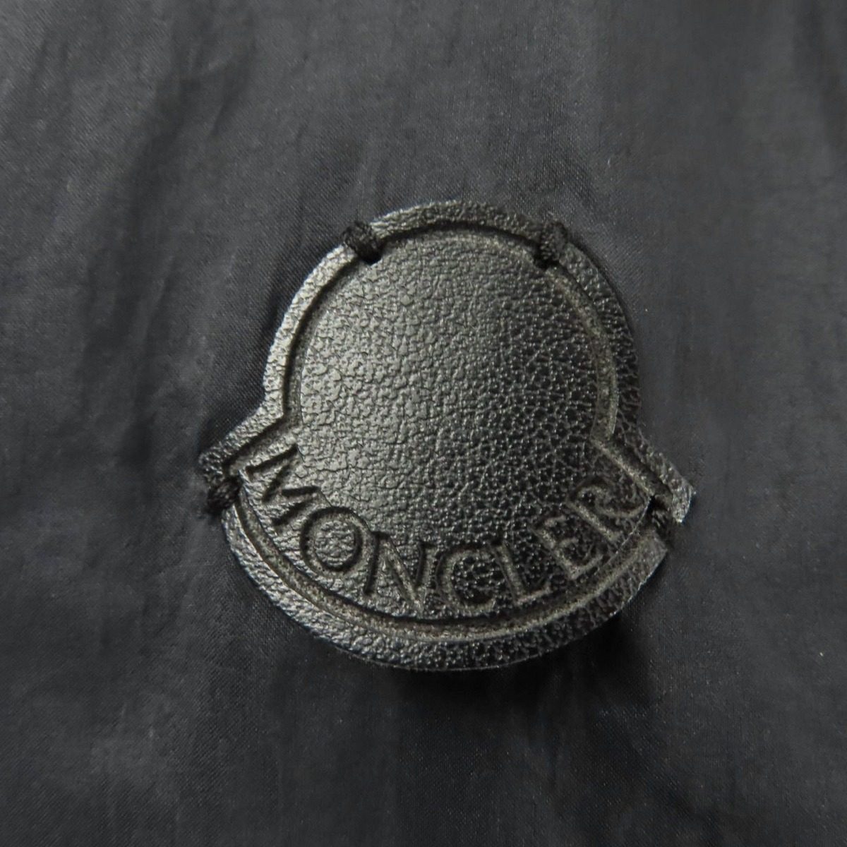Moncler Suir Leather Logo Patch with Hood Nylon Jacket Dark Navy — view 6