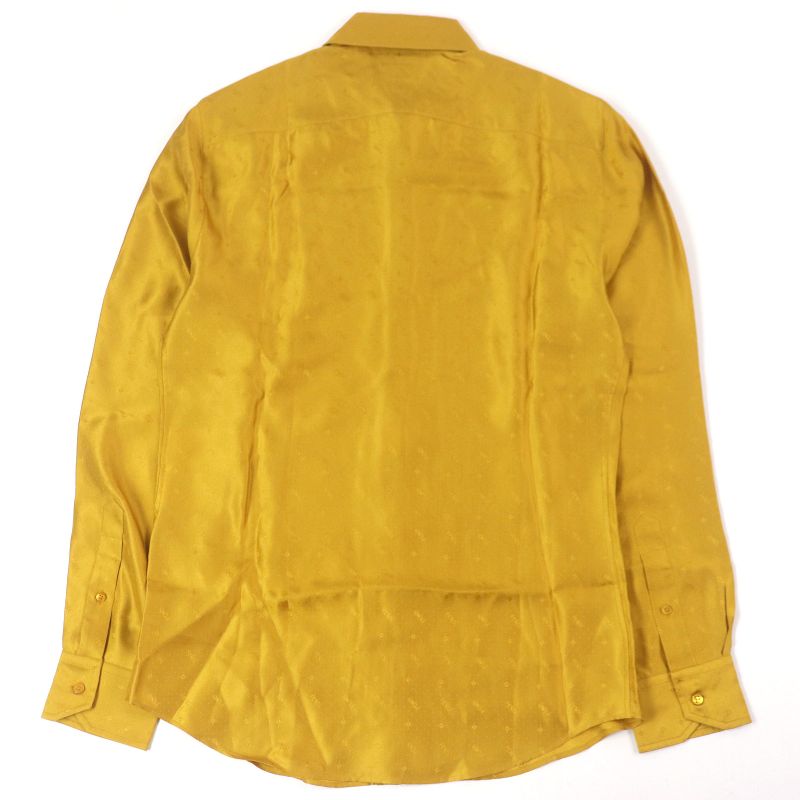 Fendi 2021 Fs0808 100% Silk Logo All Over Zucca Fly Front Long Sleeve Shirt