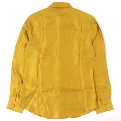 Fendi 2021 Fs0808 100% Silk Logo All Over Zucca Fly Front Long Sleeve Shirt