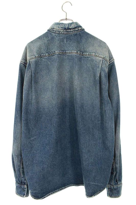 Balenciaga 22SS 678363 Tbp48 Damaged BB Logo Embroidered Oversized Denim Long