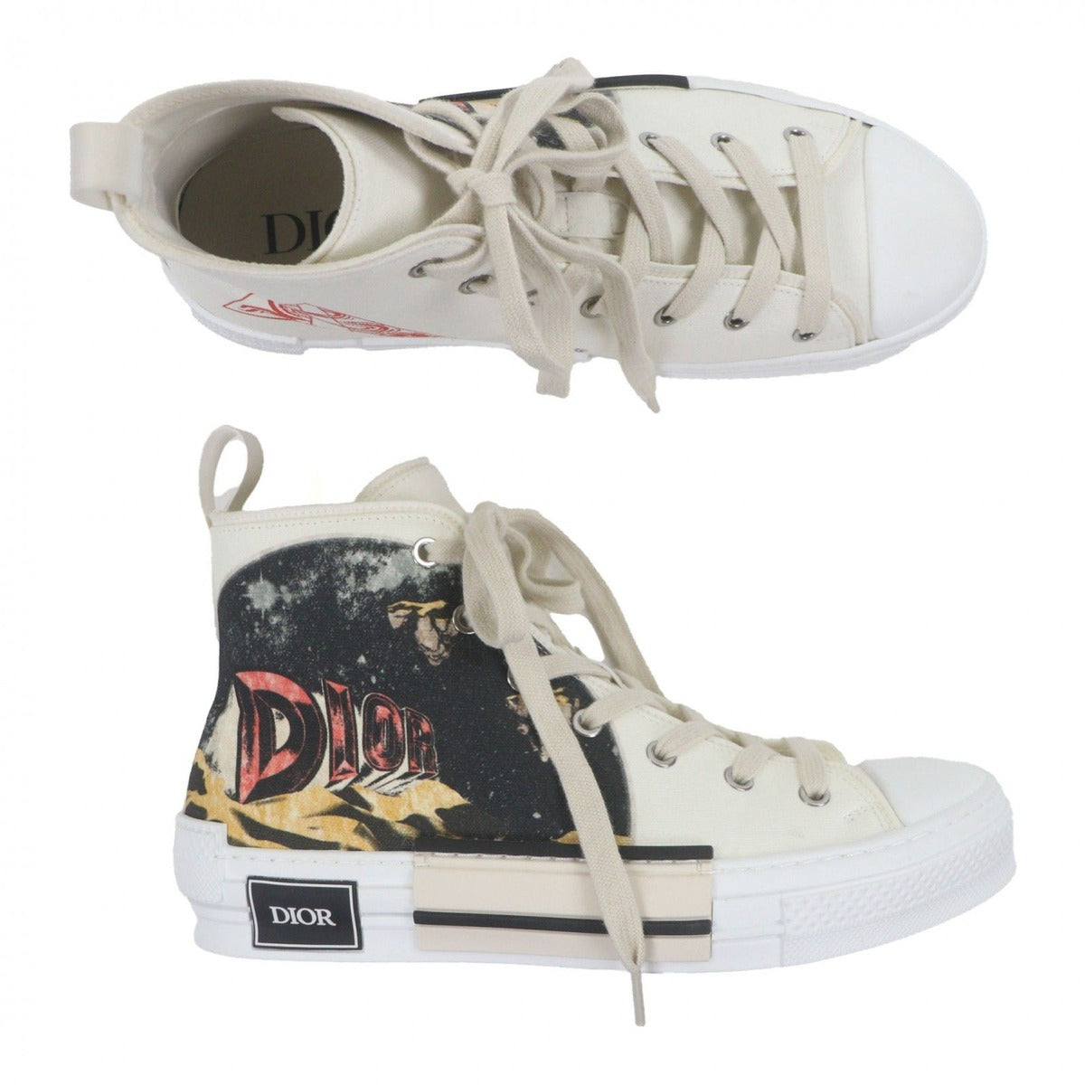 Dior Homme Astero Canvas High Cut Sneakers White 40 — view 6