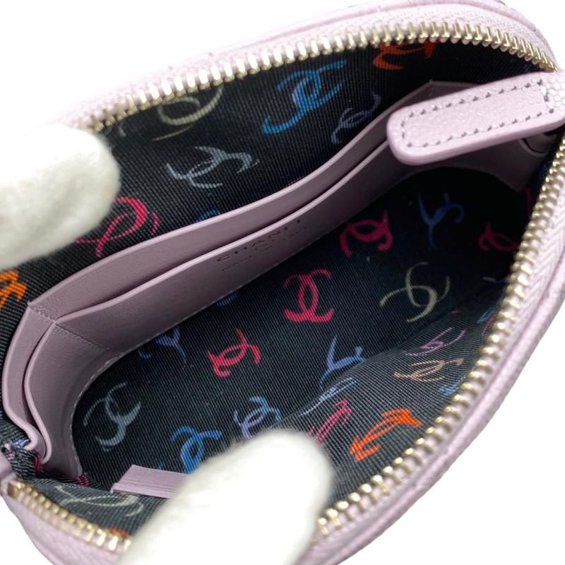 Chanel Shoulder Bag Mini Chain Wallet Ap4000 Matelasse Caviar Skin Coco Mark