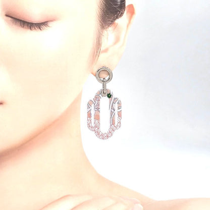 Hermes Attrage Earrings Binaural Enamel White/multicolor Stud Earrings With Box