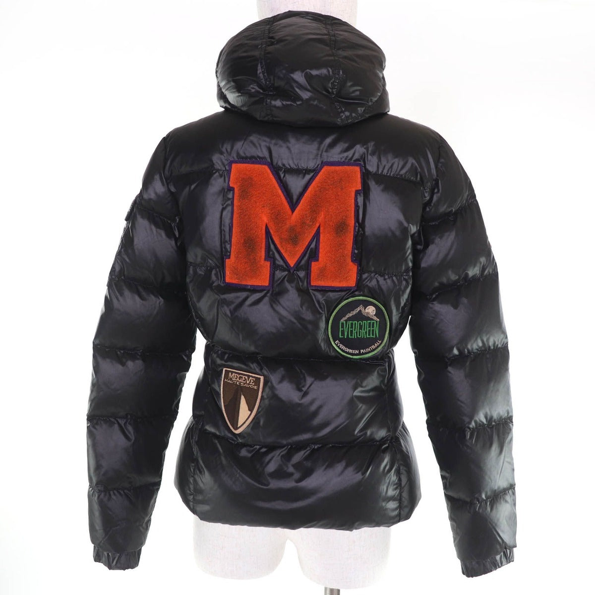Bvlgari Moncler Badia Special Logo Patch Hooded Down Jacket Black 0 — view 3