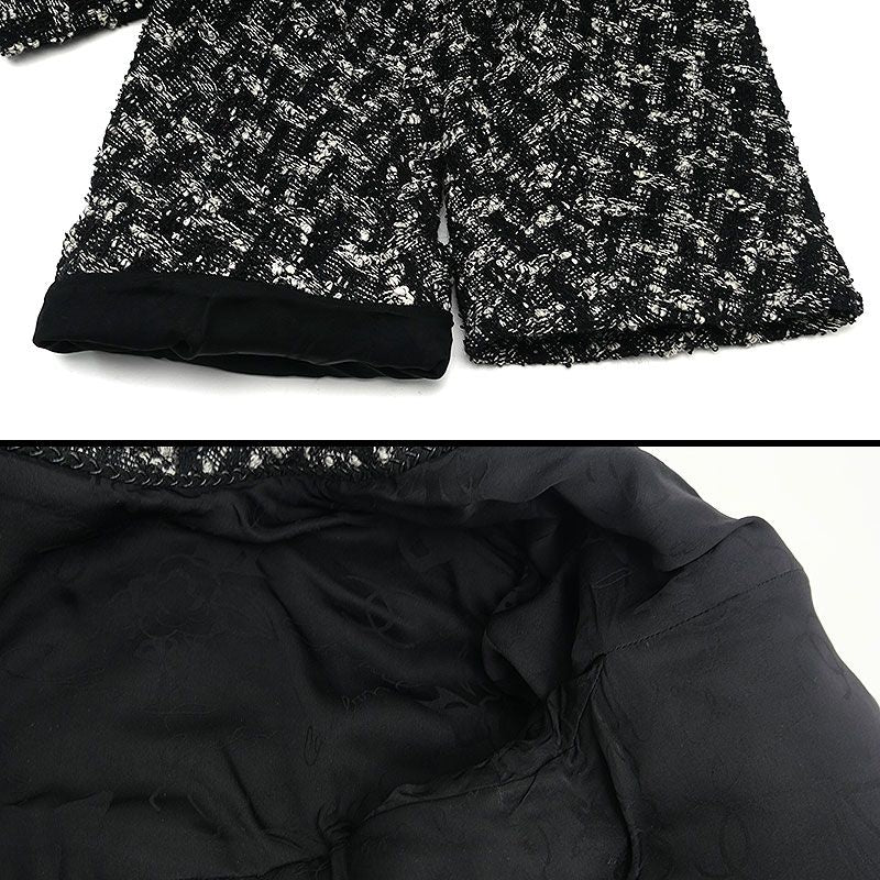 Chanel Tweed Jacket 36 Black Ladies