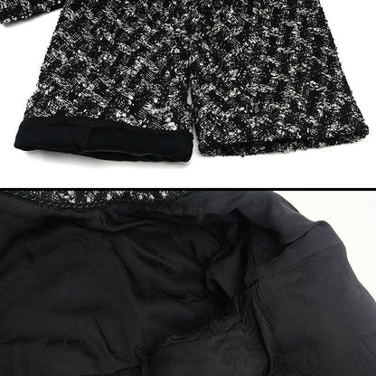 Chanel Tweed Jacket 36 Black Ladies