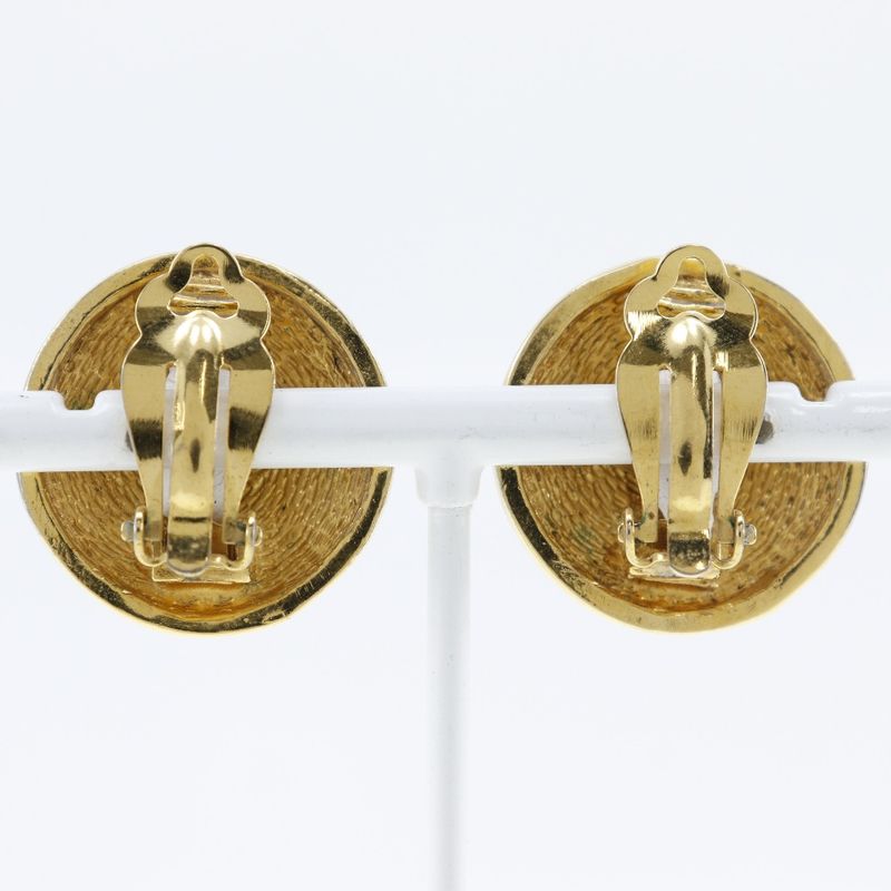 Chanel Coco Mark Matelasse Vintage Gold Plated Ladies 18.1g Earrings