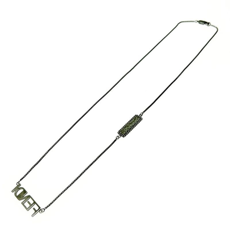 Fendi Metal Logo Necklace Black 414176 Necklace