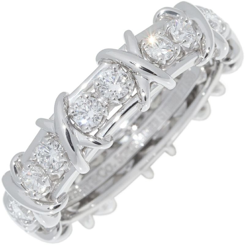 Tiffany & Co Pt950 Ring With Diamonds Totaling 129ct Jean Schlumberger 18 Stone