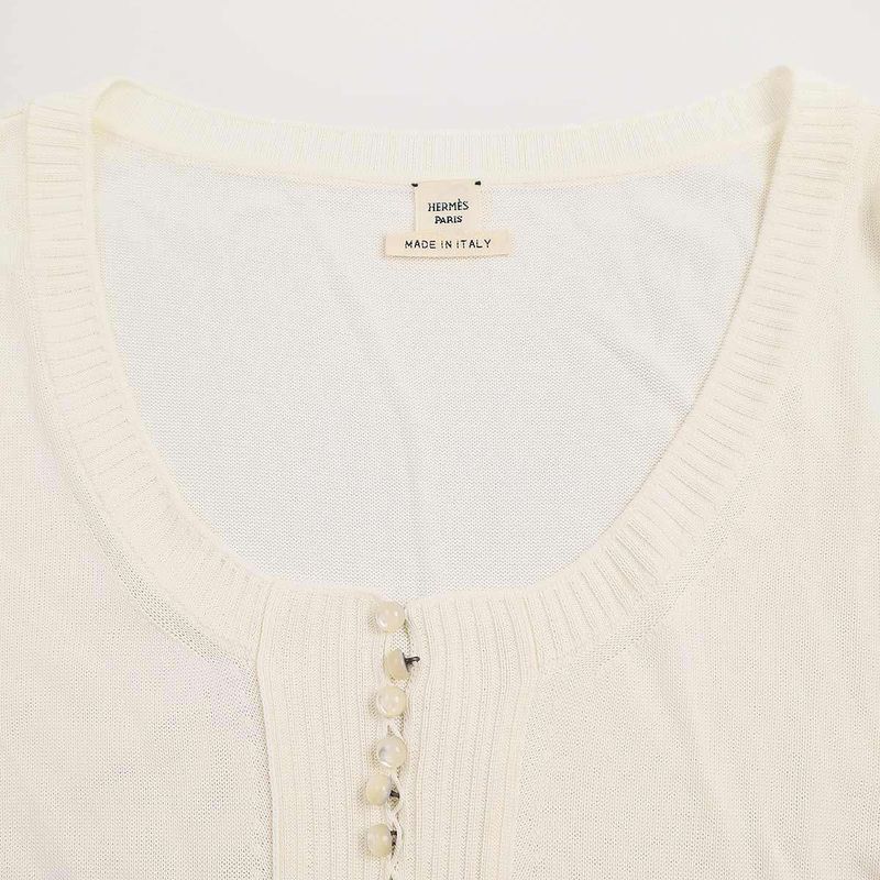 Hermes Henrienet Cles - Yong Long Knit Sweater White 42