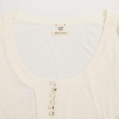 Hermes Henrienet Cles - Yong Long Knit Sweater White 42