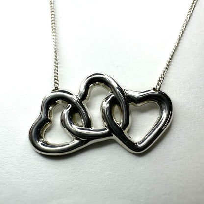 Tiffany & Co Tiffany & Co Triple Open Heart Necklace 3strand Silver 925 Ladies