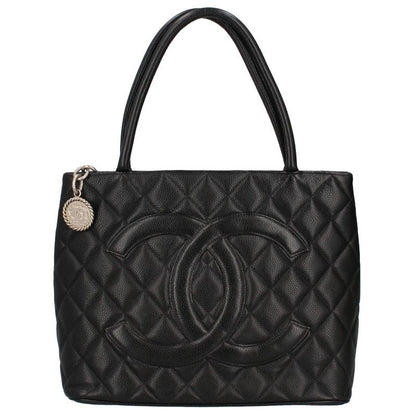 Chanel Medallion Tote Caviar Leather Handbag Black